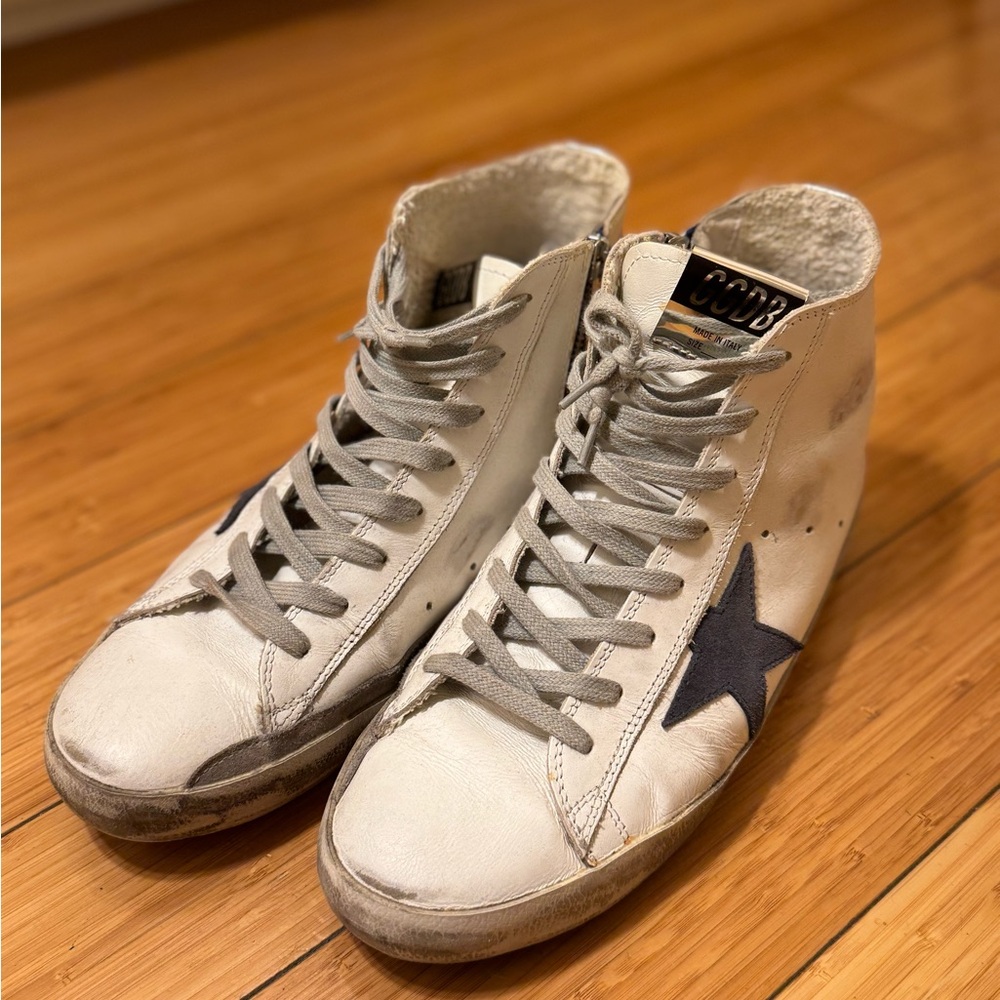 Golden Goose Francy White Hi-Top Sneakers